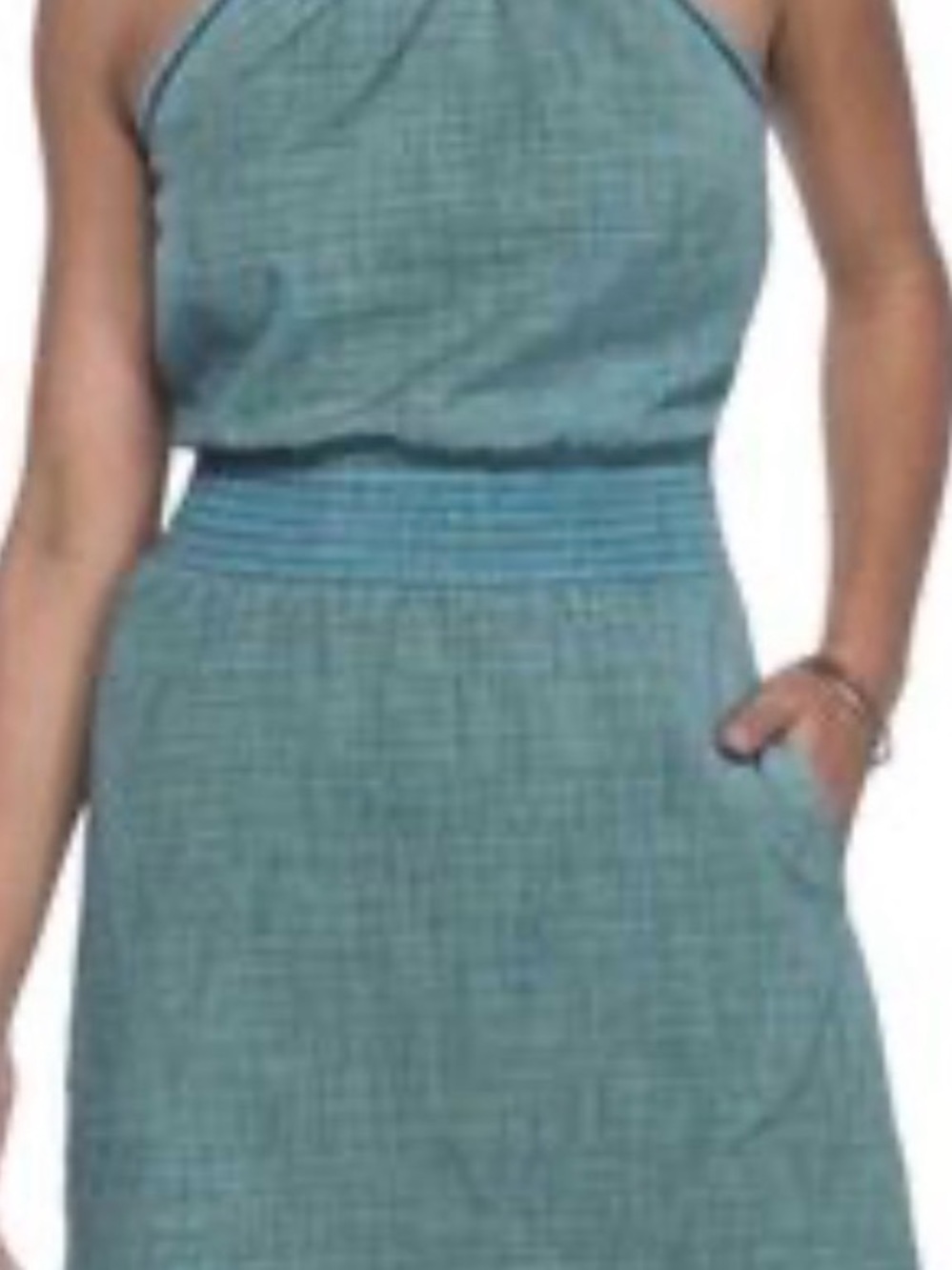 Toad&Co Organic Blue Stripe Halter Dress